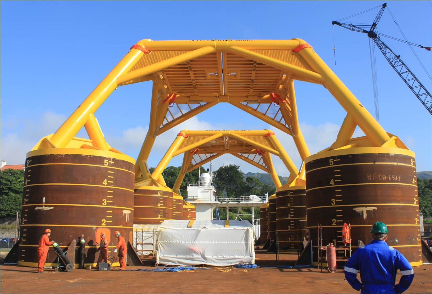 Subsea structures on vessel deck
